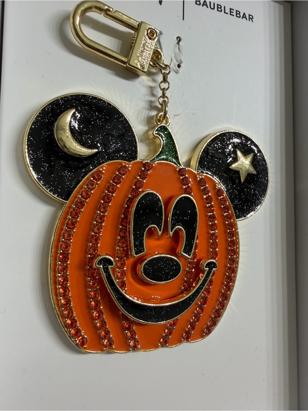 Disney x BaubleBar Mickey Pumpkin Halloween Bag Charm NIB - Picture 3 of 6
